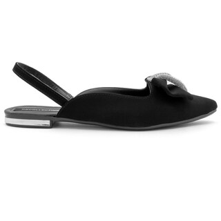 Foto 2 | Flats Negros de Piel Sintética con Puntales de RBCollection para Mujer