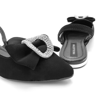 Foto 6 | Flats Negros de Piel Sintética con Puntales de RBCollection para Mujer
