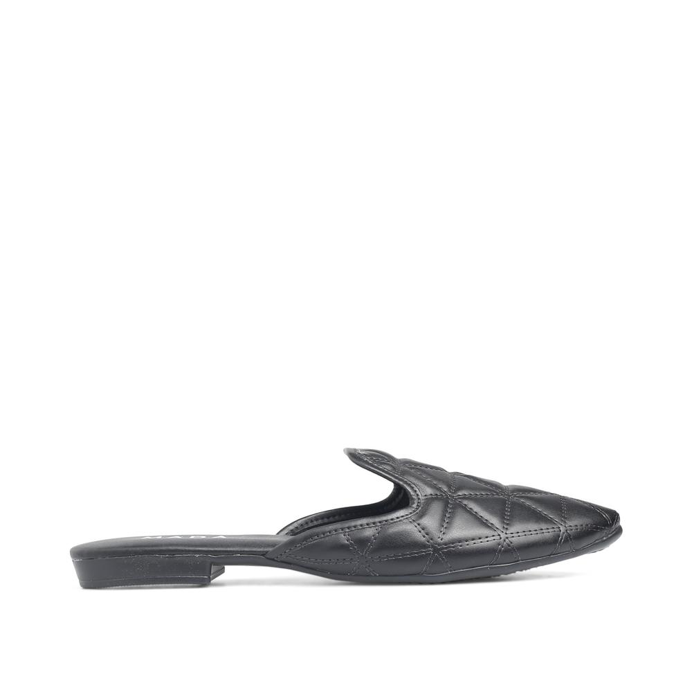 Flats De Piso Mada Kaela Crema Para Mujer Negro