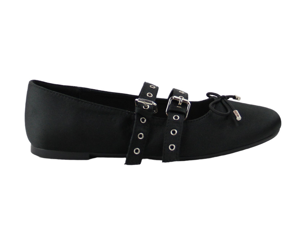 Foto 3 pulgar | Flats Para Mujer Lob Footwear Satin Negro 91904999