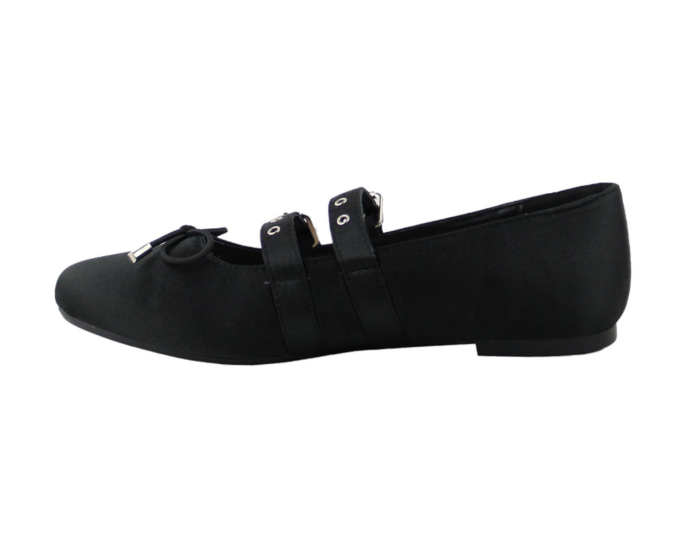 Foto 6 pulgar | Flats Para Mujer Lob Footwear Satin Negro 91904999