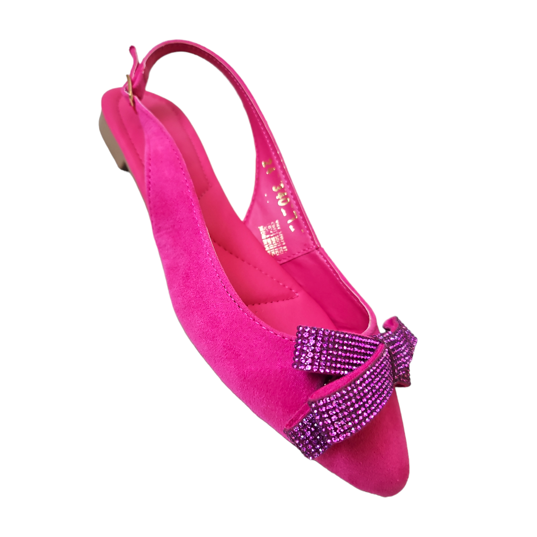 Flat Fucsia Moño Cristal Patey Woman