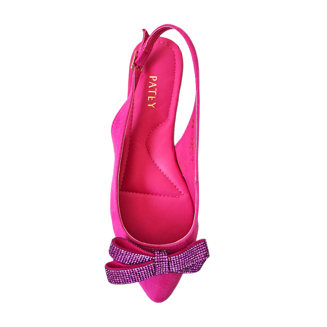 Foto 4 pulgar | Flat Fucsia Moño Cristal Patey Woman