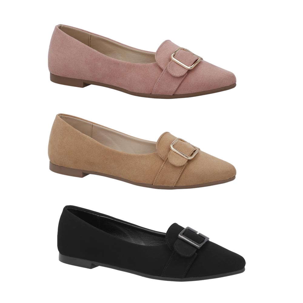 Foto 2 pulgar | Ballerina 3pack Cosmo Paris 615 Para Mujer 3 Pares De Flats Color Camel/negro/muave