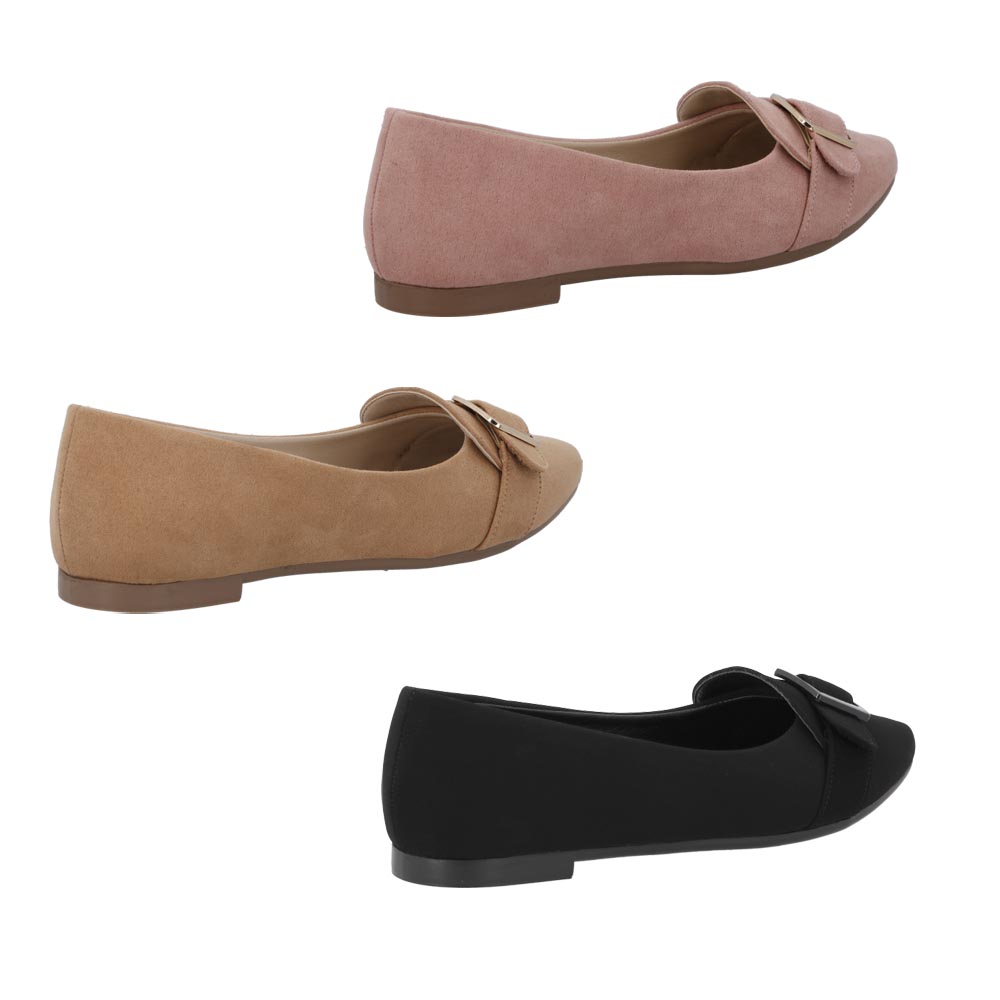 Foto 4 pulgar | Ballerina 3pack Cosmo Paris 615 Para Mujer 3 Pares De Flats Color Camel/negro/muave