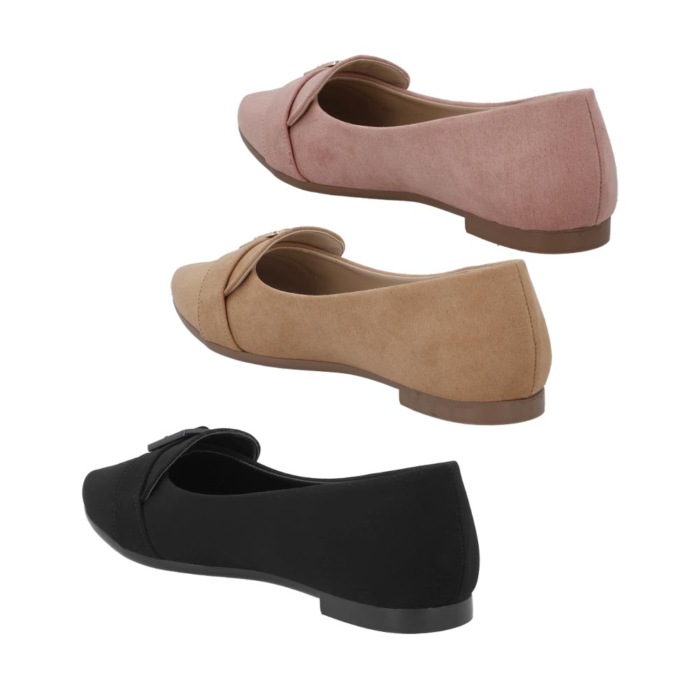 Foto 5 pulgar | Ballerina 3pack Cosmo Paris 615 Para Mujer 3 Pares De Flats Color Camel/negro/muave