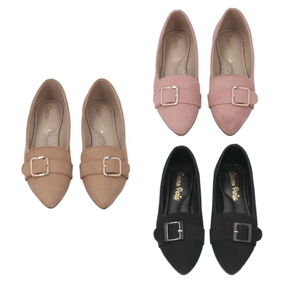 Foto 7 pulgar | Ballerina 3pack Cosmo Paris 615 Para Mujer 3 Pares De Flats Color Camel/negro/muave