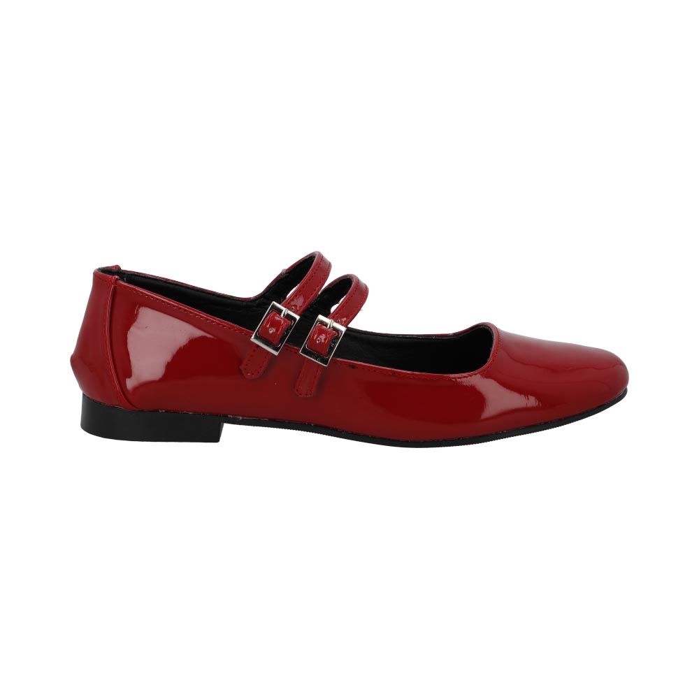 Foto 2 | Ballerina Cosmo Paris 901 Color Rojo Flats Para Mujer En Charol Tallas 23 A  26