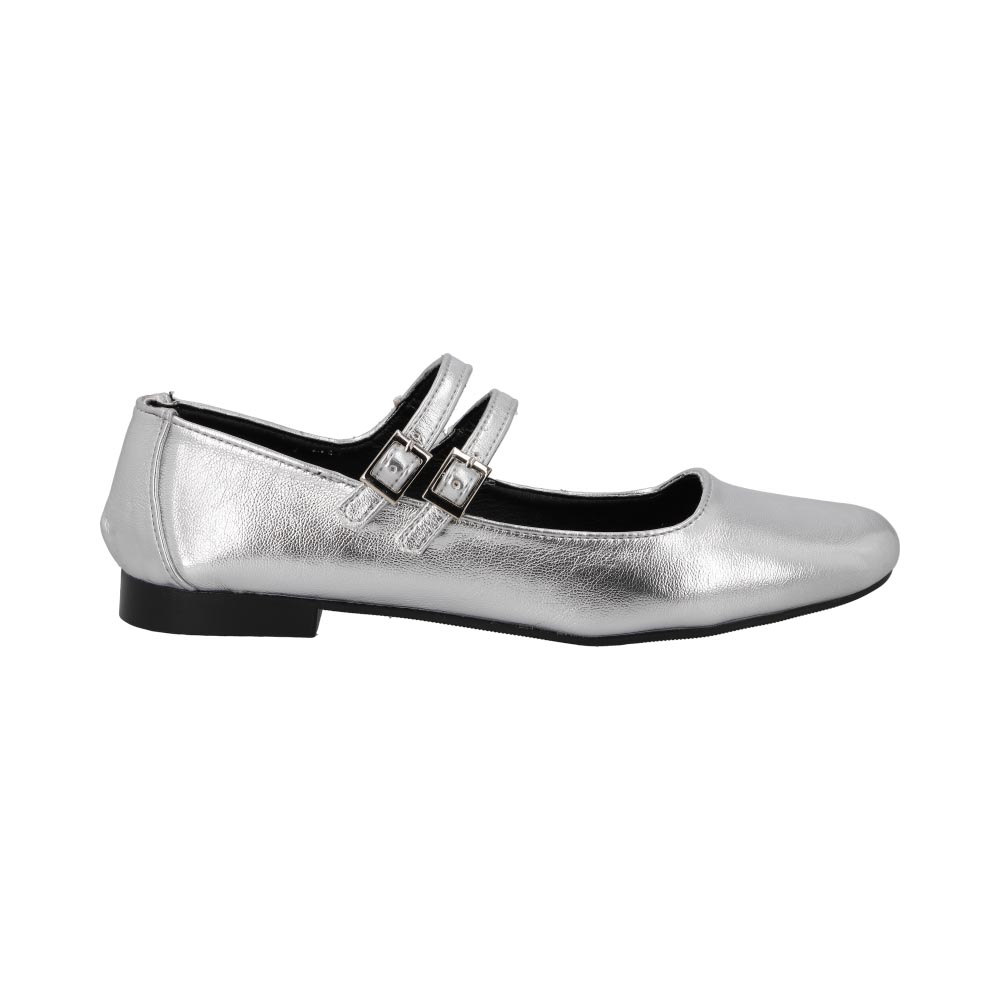 Foto 2 | Ballerina Cosmo Paris 901 Color Platado Flats Para Mujer En Charol Tallas 23 A  26