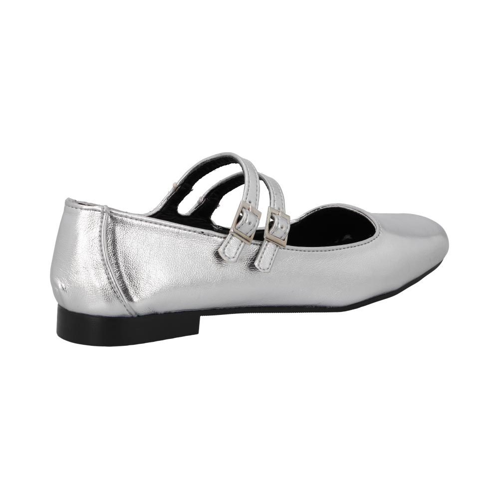 Foto 4 pulgar | Ballerina Cosmo Paris 901 Color Platado Flats Para Mujer En Charol Tallas 23 A  26