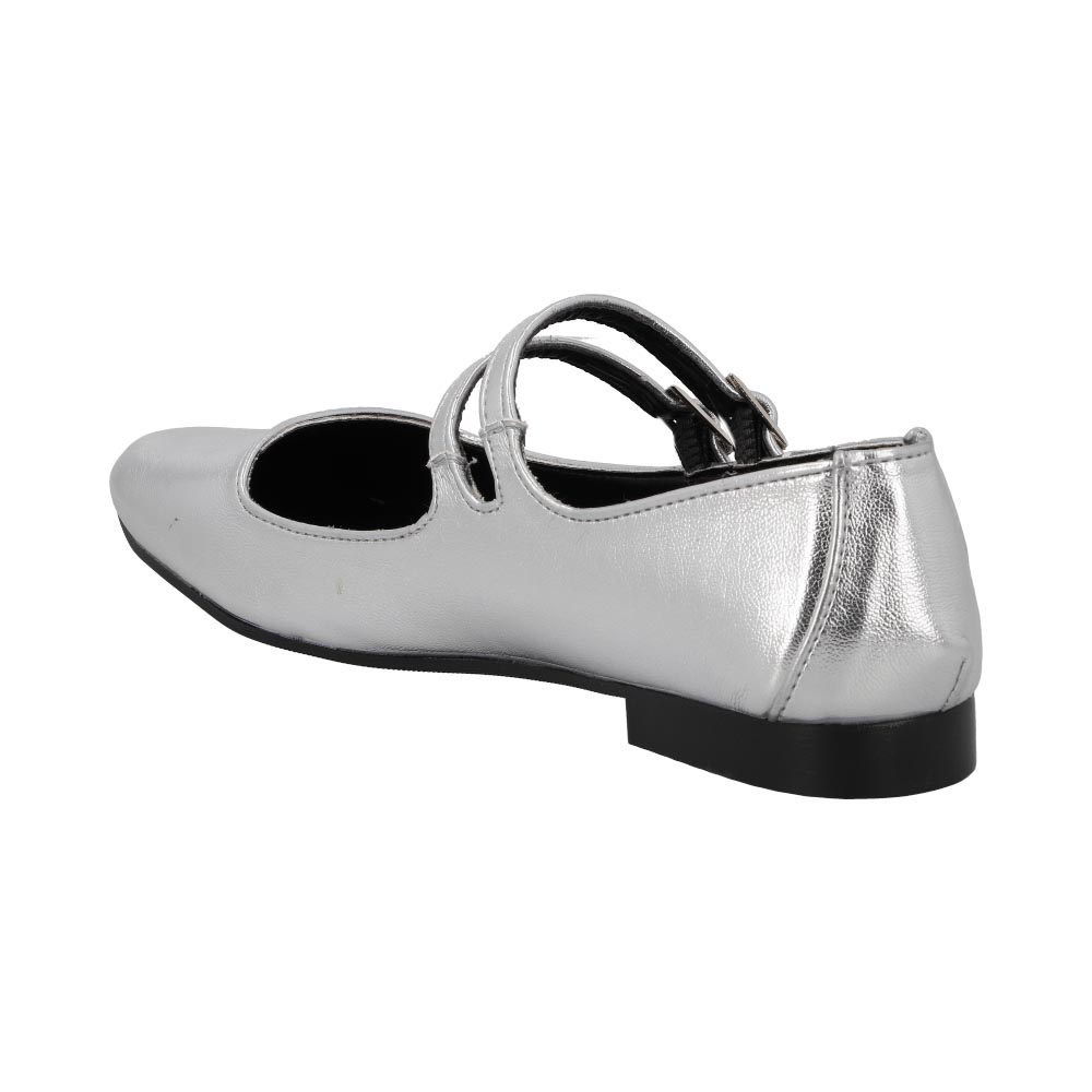 Foto 4 | Ballerina Cosmo Paris 901 Color Platado Flats Para Mujer En Charol Tallas 23 A  26