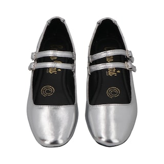 Foto 6 | Ballerina Cosmo Paris 901 Color Platado Flats Para Mujer En Charol Tallas 23 A 26
