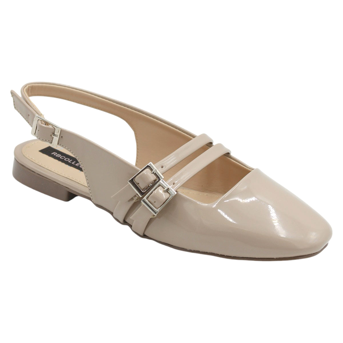 Foto 2 pulgar | Flats Charol Beige Rbcollection para Mujer