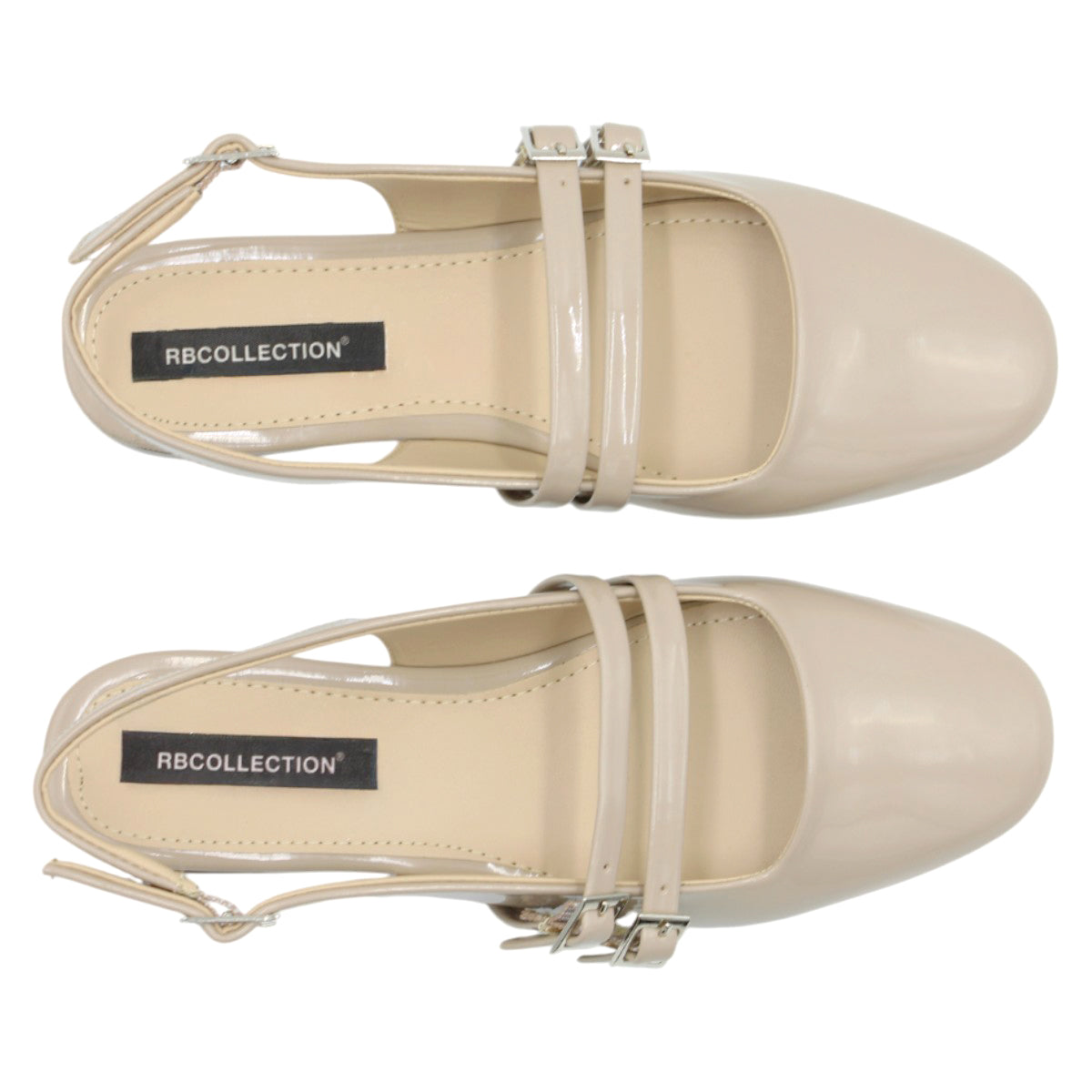 Foto 6 pulgar | Flats Charol Beige Rbcollection para Mujer