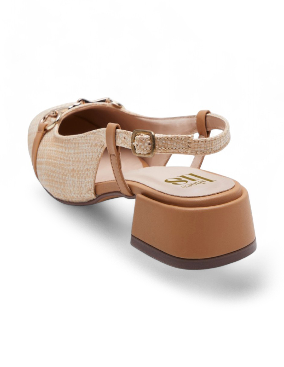 Foto 4 pulgar | Flats Calzado Watanabe Color Beige Yute Tacón