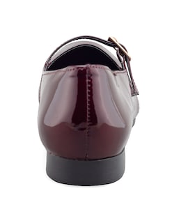 Foto 3 | Flat De Charol Vino Con Correa Ajustable Para Mujer