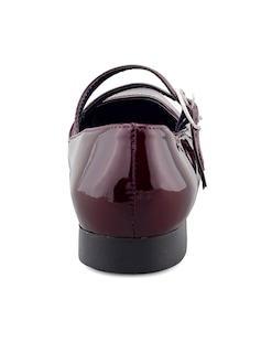 Foto 3 | Flat De Charol Vino Con Doble Correa Ajustable Para Mujer