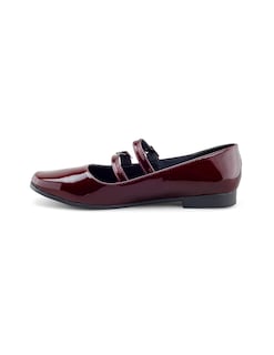 Foto 4 | Flat De Charol Vino Con Doble Correa Ajustable Para Mujer