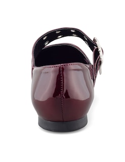 Foto 3 | Flat De Charol Vino Con Hebilla Para Mujer - Diseño Moderno Y Sofisticado