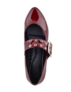 Foto 5 | Flat De Charol Vino Con Hebilla Para Mujer - Diseño Moderno Y Sofisticado