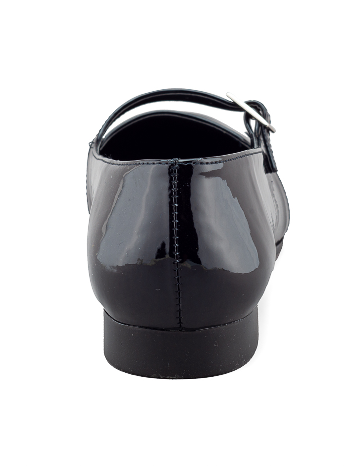 Foto 4 pulgar | Flat De Charol Negro Con Correa Ajustable Para Mujer