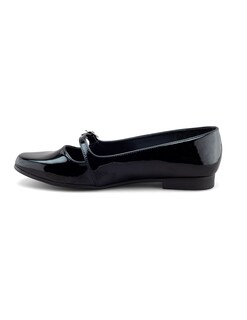 Foto 4 | Flat De Charol Negro Con Correa Ajustable Para Mujer