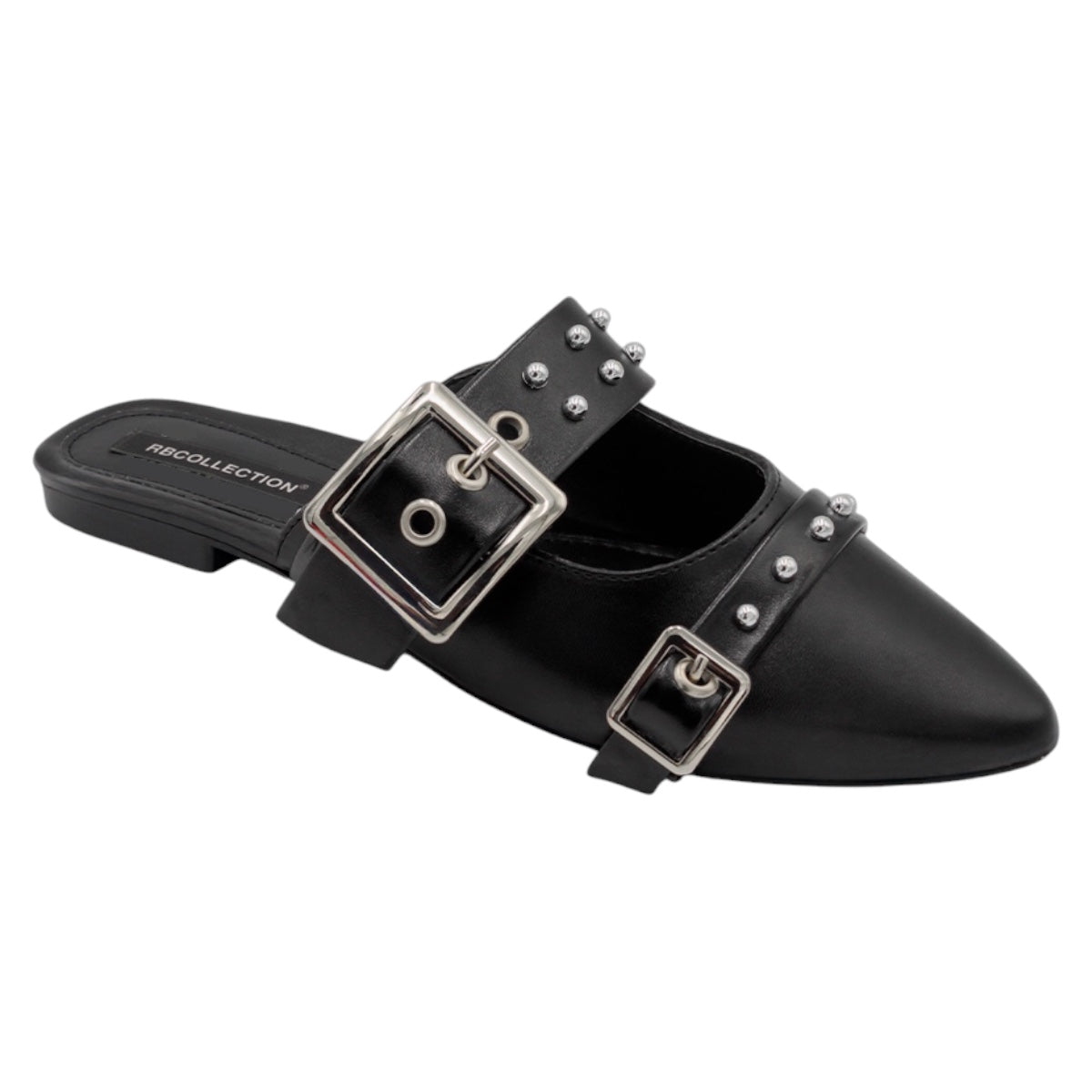 Foto 2 pulgar | Flats Puntales Exterior Piel Vegana Color Negro Para Mujer De Rbcollection