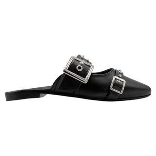 Foto 2 | Flats Puntales Exterior Piel Vegana Color Negro Para Mujer De Rbcollection