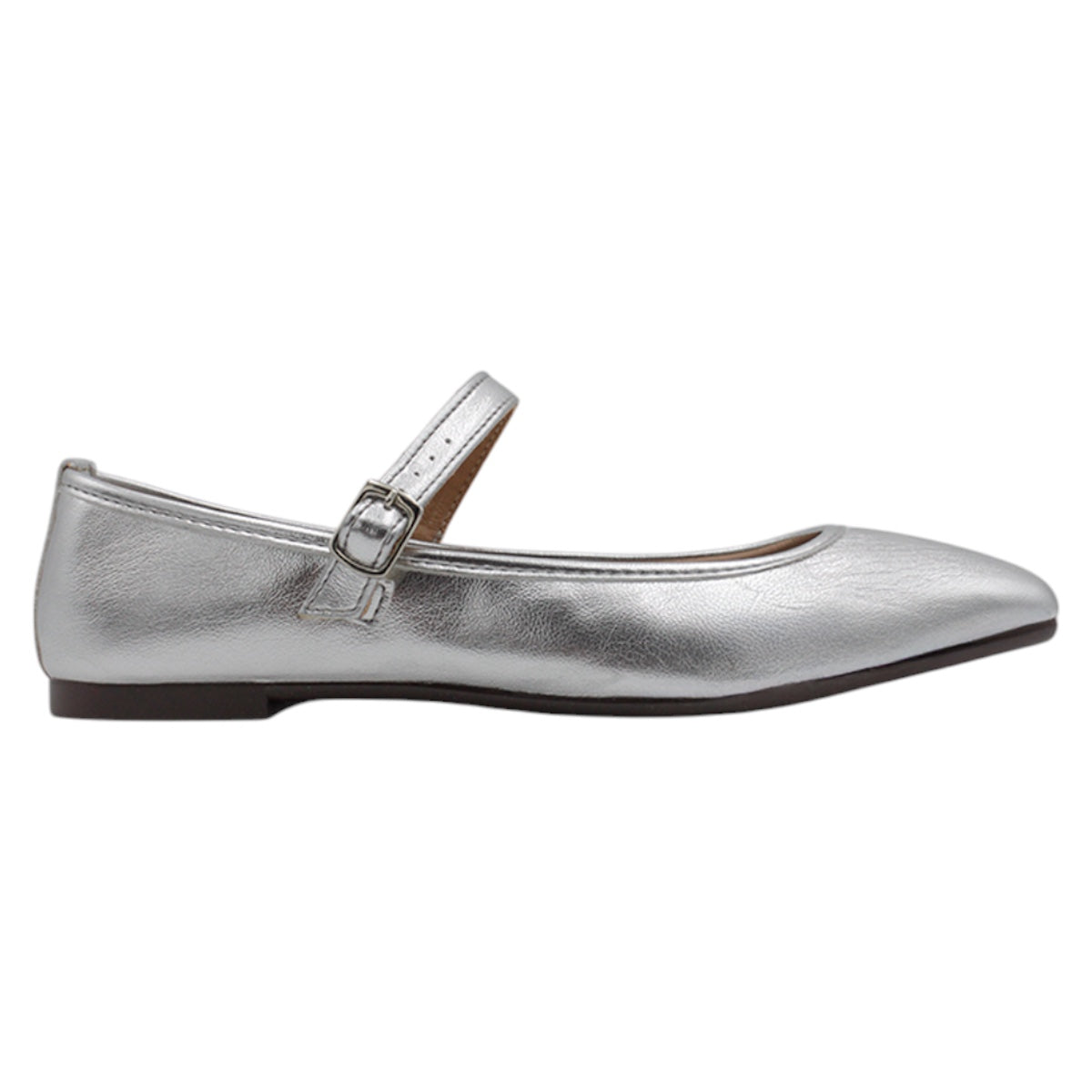 Foto 3 pulgar | Flats Clásicas Exterior Piel Vegana Color Plata Para Mujer De Rbcollection