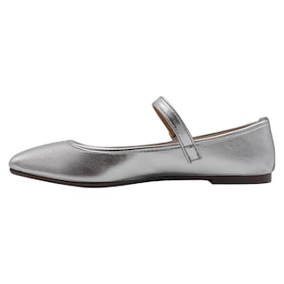 Foto 4 | Flats Clásicas Exterior Piel Vegana Color Plata Para Mujer De Rbcollection