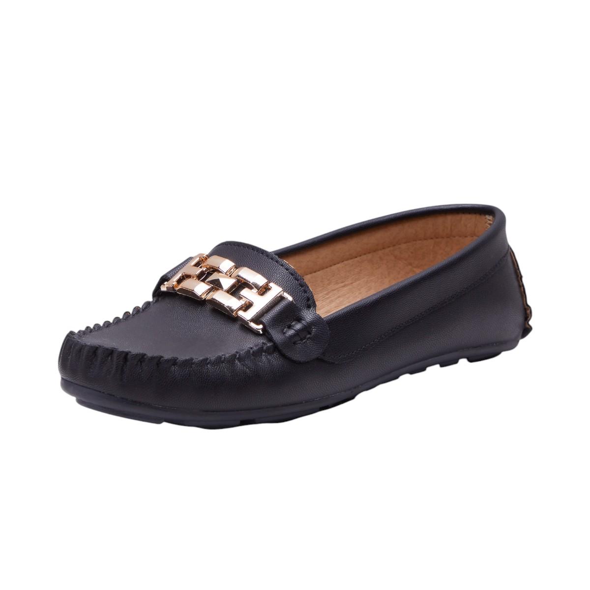Foto 2 pulgar | Mocasines Calzado Watanabe Color Negro Tipo Piel Hebilla Decorativa