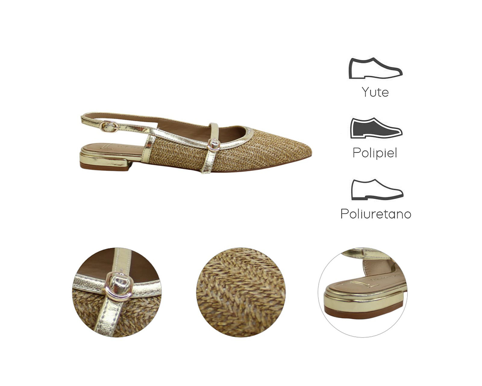 Foto 8 pulgar | Flat Para Mujer Lob Footwear Rafia Beige 93405057