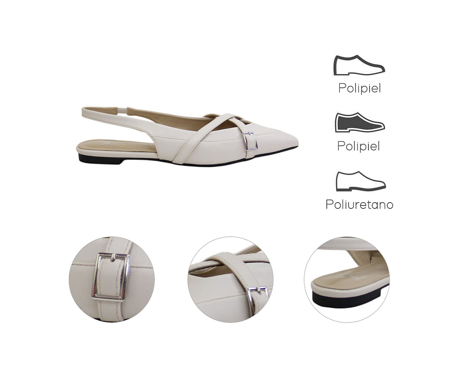 Foto 8 pulgar | Flat Para Mujer Lob Footwear Pu Beige 93305457