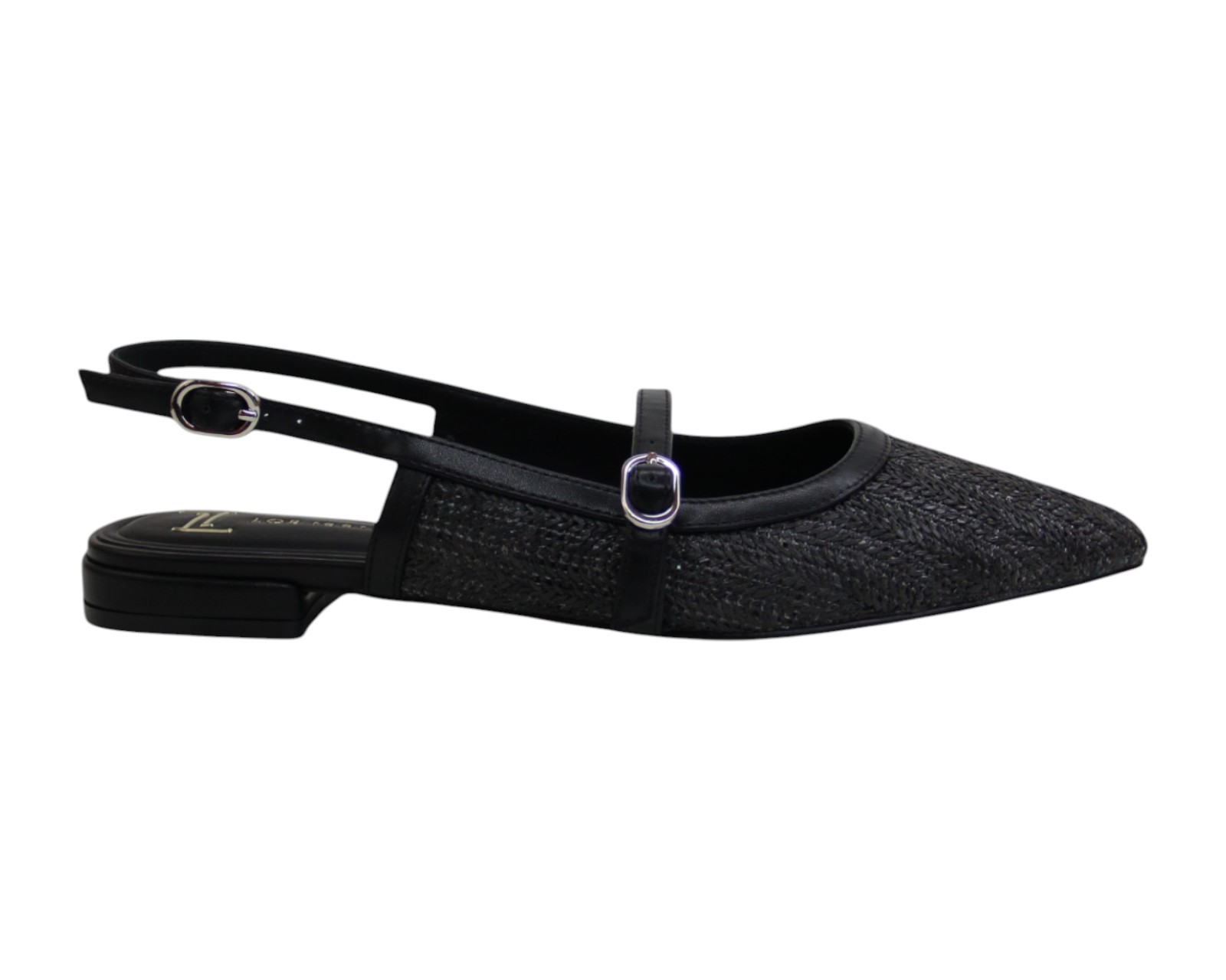 Foto 3 pulgar | Flat Para Mujer Lob Footwear Rafia Negro 93405056
