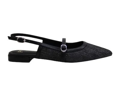Foto 2 | Flat Para Mujer Lob Footwear Rafia Negro 93405056