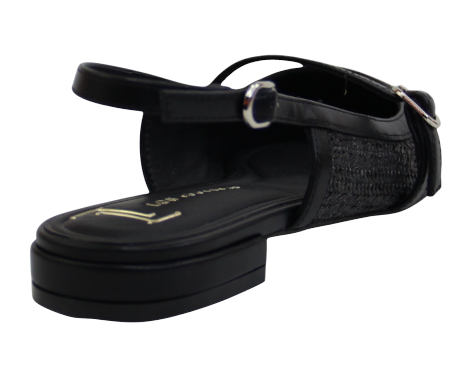 Foto 4 pulgar | Flat Para Mujer Lob Footwear Rafia Negro 93405056