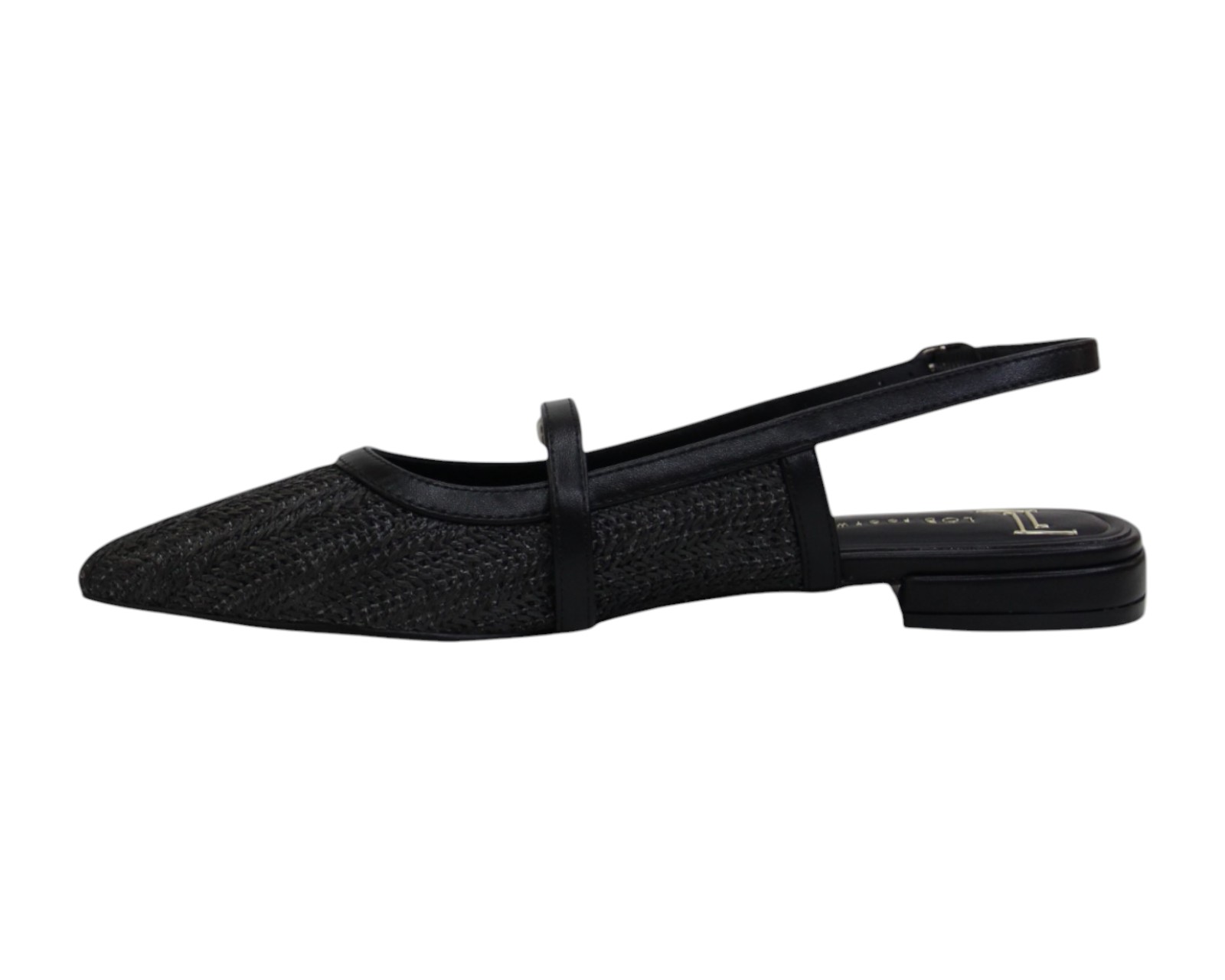 Foto 6 pulgar | Flat Para Mujer Lob Footwear Rafia Negro 93405056