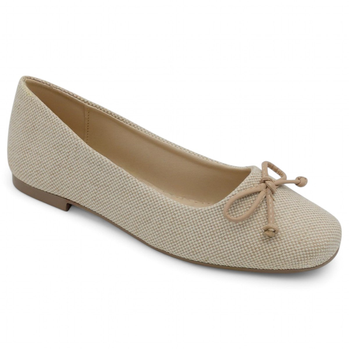 Foto 2 pulgar | Flats Clásicas Exterior Textil Color Beige  Para Mujer De Rbbasics