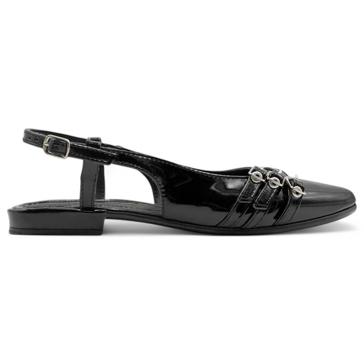 Foto 3 pulgar | Flats Puntales Exterior Charol Color Negro Para Mujer De Rbcollection