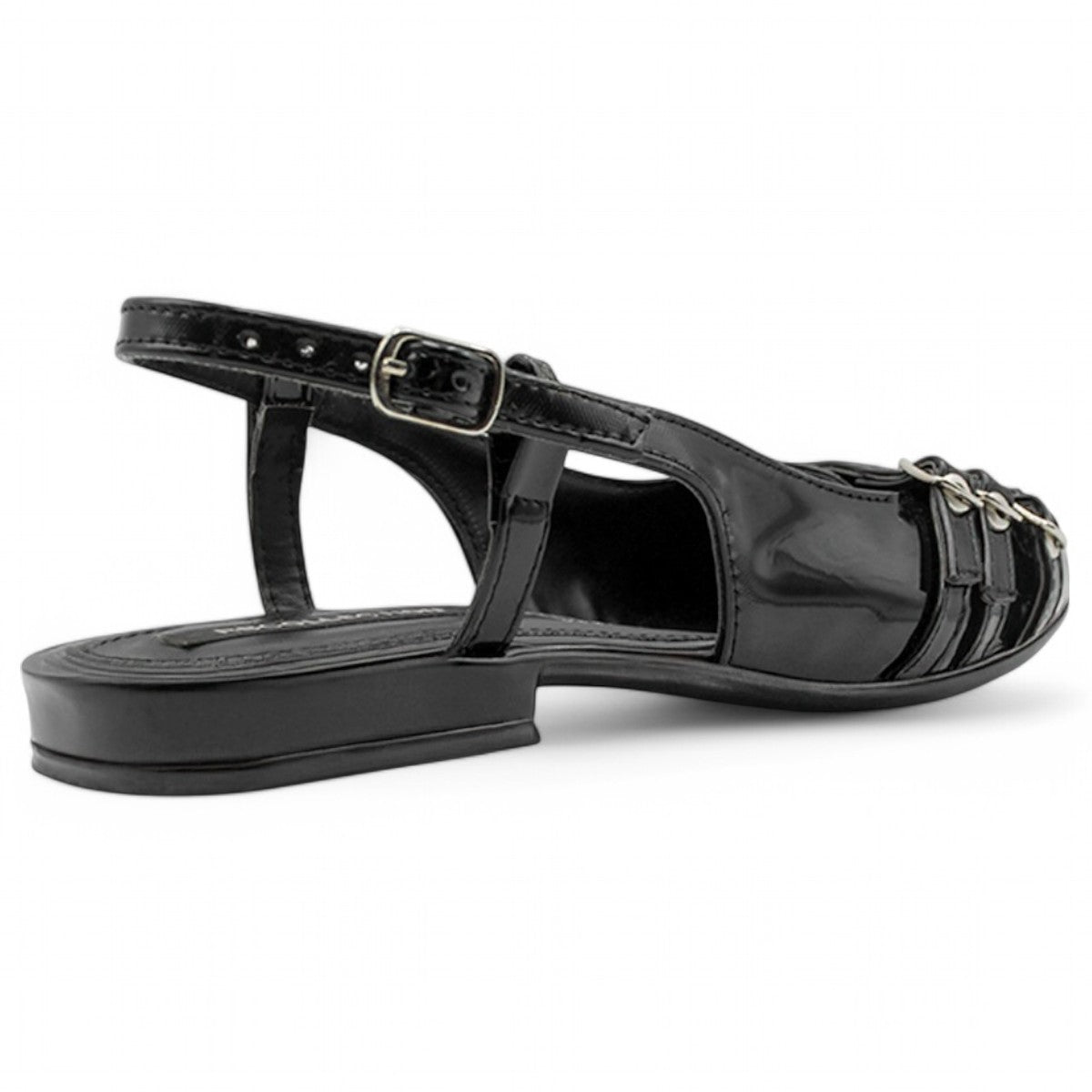 Foto 4 pulgar | Flats Puntales Exterior Charol Color Negro Para Mujer De Rbcollection