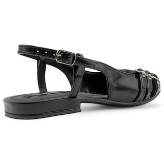 Foto 3 | Flats Puntales Exterior Charol Color Negro Para Mujer De Rbcollection