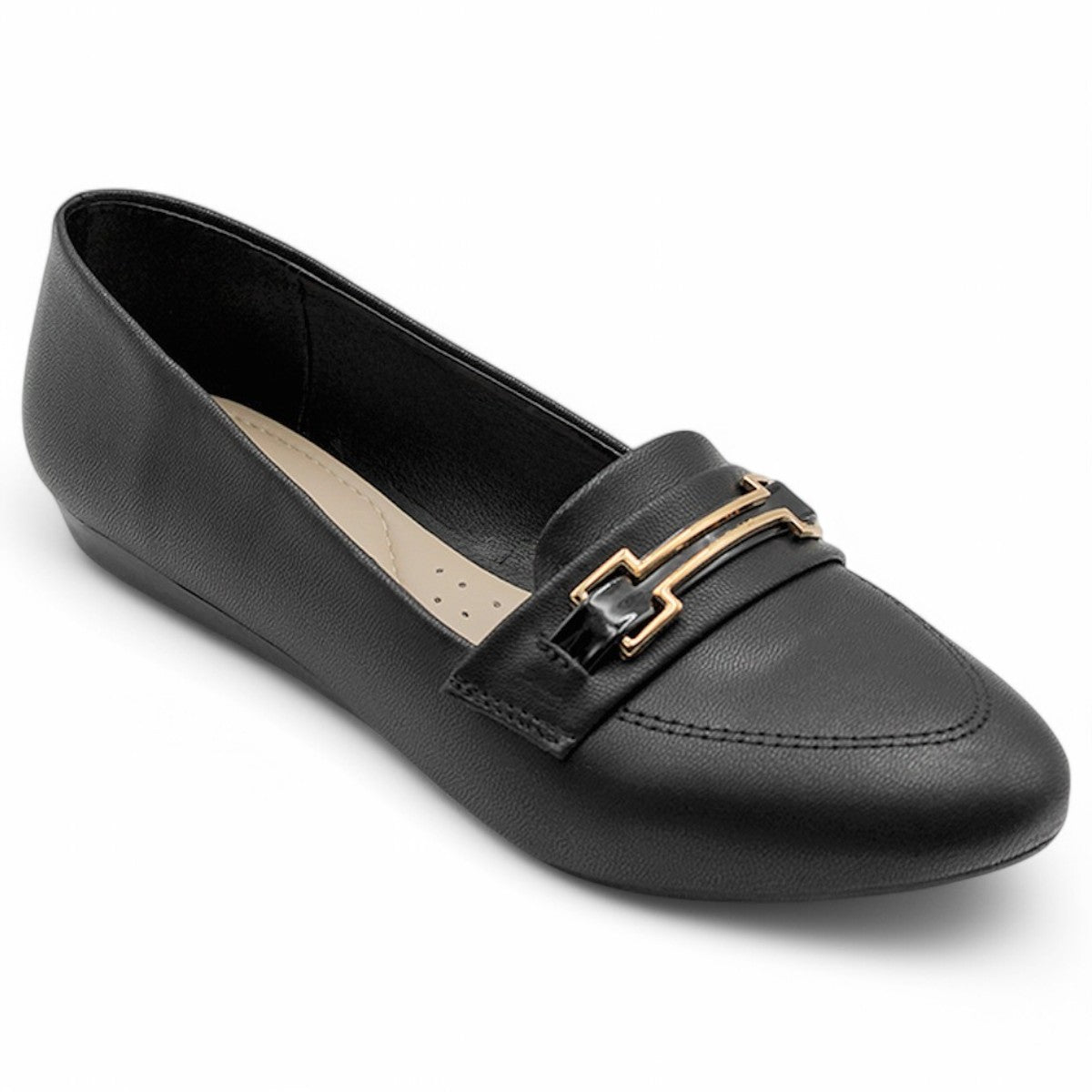 Foto 2 pulgar | Flats Puntales Exterior Piel Vegana Color Negro Para Mujer De Rbcollection