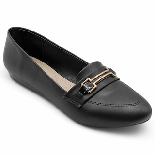 Foto 1 | Flats Puntales Exterior Piel Vegana Color Negro Para Mujer De Rbcollection
