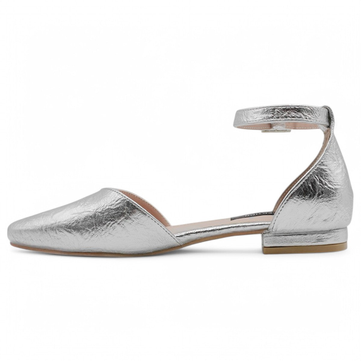Foto 5 pulgar | Flats Puntales Exterior Piel Vegana Color Plata Para Mujer De Rbcollection