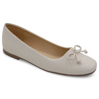 Foto 1 | Flats Clásicas Exterior Piel Vegana Color Blanco Para Mujer De Rbbasics