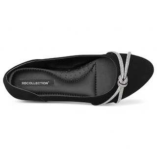 Foto 3 | Flats Clásicas Exterior Gamuza Sintética Color Negro Para Mujer De Rbcollection