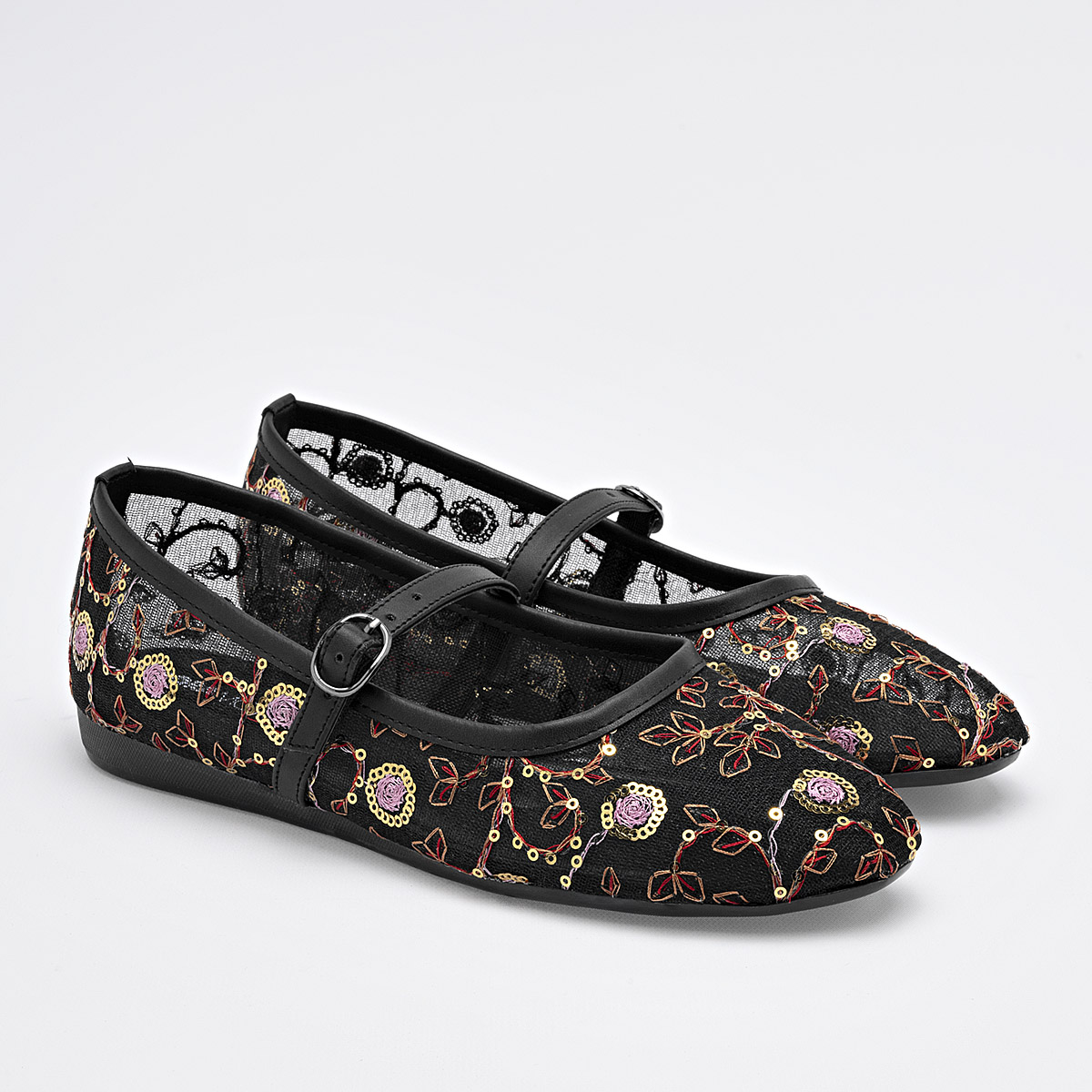 Foto 3 pulgar | Moramora Balerina Para Mujer Negro Multicolor Cod.133755