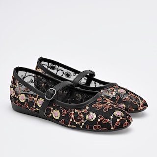 Foto 2 | Moramora Balerina Para Mujer Negro Multicolor Cod.133755