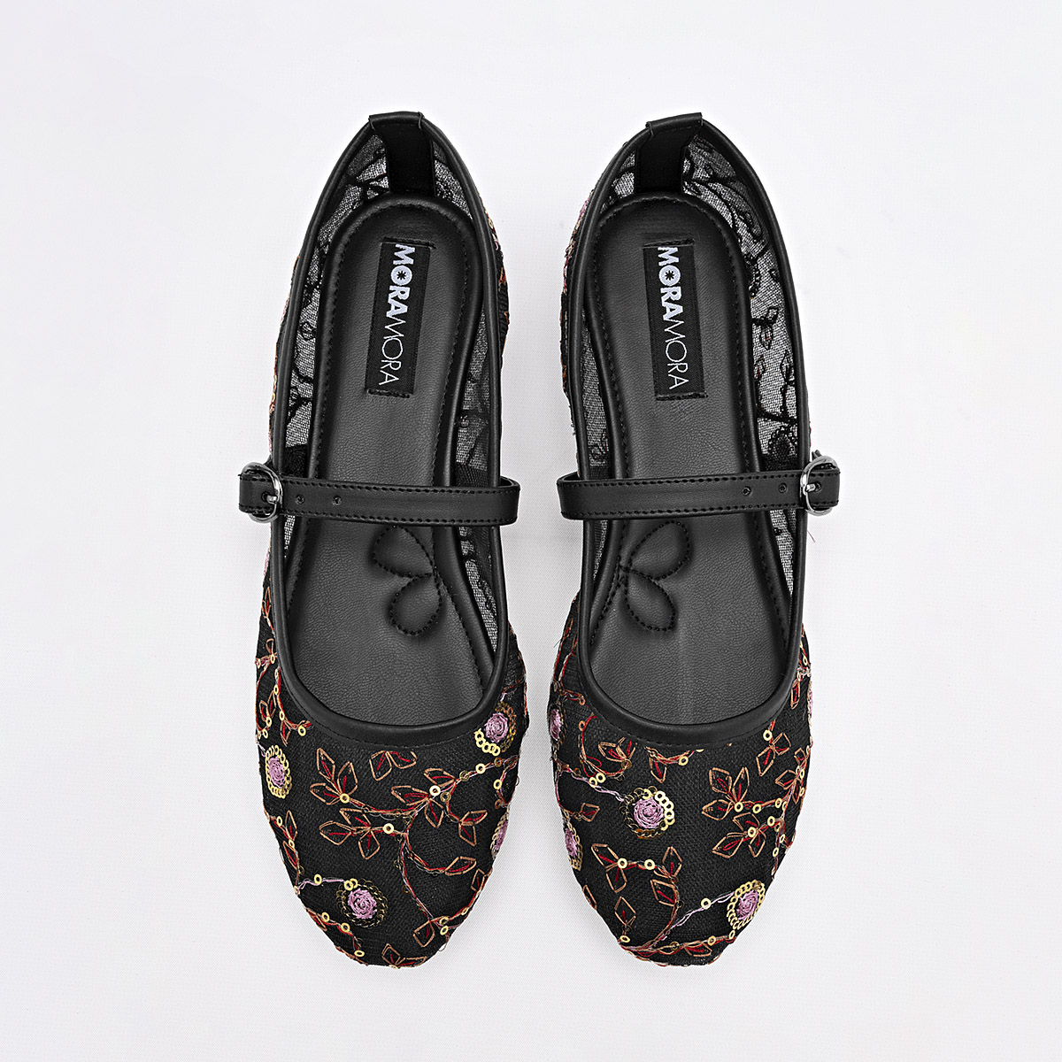 Foto 4 pulgar | Moramora Balerina Para Mujer Negro Multicolor Cod.133755