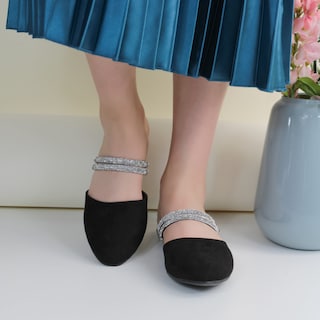 Foto 1 | Flats Clásicas Exterior Gamuza Sintética Color Negro Para Mujer De Rbcollection